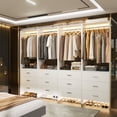 thumbnail image 2 of Homieasy 8ft Closet System with Wooden Drawers and Hanging Rods (Set of 4), White, 2 of 8