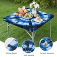 thumbnail image 4 of Blue White Tie Dye Spiral Pattern Square Fitted Tablecloth with Elastic Edge,Square Table Cover,Washable Elastic Table Cover for Home Kitchen Party Decor 36"x36", 4 of 6