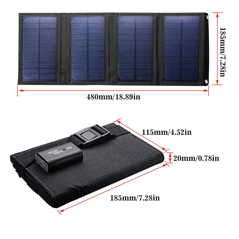 DFITO 80 Watts 10 Volts Monocrystalline Solar Panel Foldable USB Solar Panel Power Bank for Camping Hiking