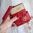 thumbnail image 3 of Cartera corta para mujer, estilo estudiante, estilo fresco y lindo, con cremallera, monedero pequeño, tarjetero, 3 of 5