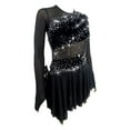 thumbnail image 3 of LIUHUO Customizable Black Spandex Ice Skating Dress with Diamond Embellishments Open Back Design Women Girls, 3 of 8