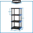 thumbnail image 2 of Hart 4-Shelf Plastic Storage Shelf, 24" W x 20" D x 55" H, Holds up to 400 lb Total Capacity, Black and Blue, 2 of 8