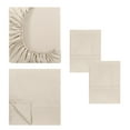 thumbnail image 5 of Modern Threasd 4-Piece Solid Egg Shell White Microfiber Bed Sheet Set, Full, 5 of 12