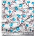 thumbnail image 1 of Soimoi Cotton Cambric Fabric Leaves & Wild Flower Print Sewing Fabric Yard 42 Inch Wide, 1 of 1