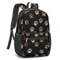 thumbnail image 2 of Dog Paw Print Black Pattern 17" School Backpacks for Teens,Waterproof Oxford Fabric,S-Shape Padded Straps for School,Travel,Hiking,Camping, 2 of 6
