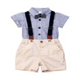 thumbnail image 2 of Baby Boy Gentleman Suit Formal Romper Suspender Shorts Clothes, 2 of 5