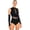 Black, variant on Womens Sequin Jazz Latin Dance Leotard Gymnastics Figure Skating Performance Bodysuit with Gloves Dancewear Black XXL