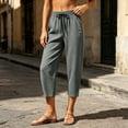 thumbnail image 7 of Nolissa Women's Elastic Waist Capri Pants Casual Loose Cropped Trousers with Pockets, 7 of 7