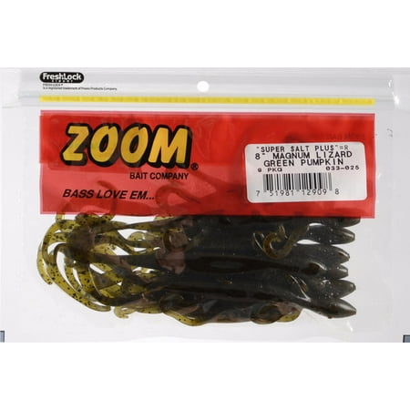 - Zoom Bait 8-Inch Magnum Lizard Bait-Pack of 9 (Green Pumpkin) Multi-Colored