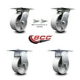 thumbnail image 2 of 5 Inch Semi Steel Caster Set with Ball Bearing 2 Swivel Lock and 2 Rigid SCC, 2 of 2