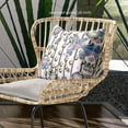 thumbnail image 2 of Pond Peacock Indoor/Outdoor Fabric Pillow with Zip in White Muted Pink Black 20", 2 of 4