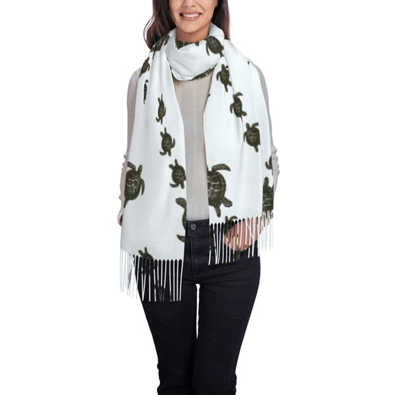 Easygdp Sea Turtle Women's Scarf Womens Winter Scarf, Fashion Scarfs for Women, Shawls and Wraps, Long Blanket Scarf