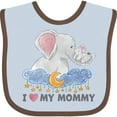 thumbnail image 3 of Inktastic I Love My Mommy Cute Elephants with Moon and Stars Boys or Girls Baby Bib, 3 of 4