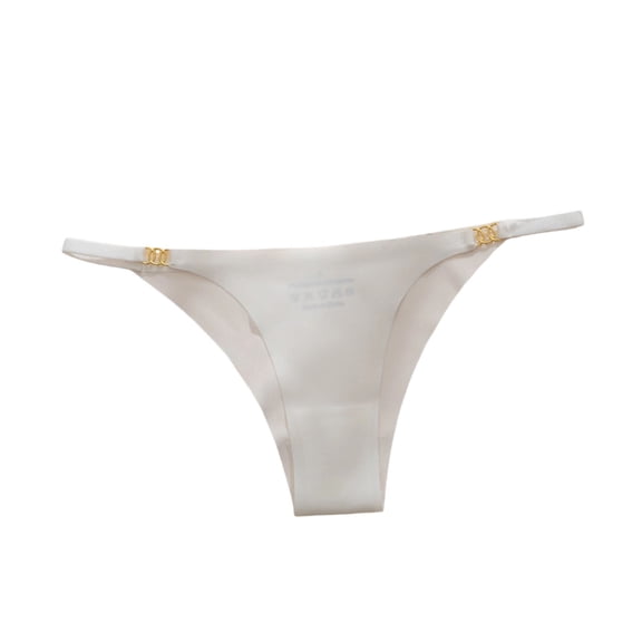 Ohufall Thong for Women with Thin Side Straps Breathable Briefs Lightweight Seamless Ice Silk Underwear