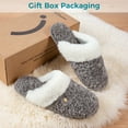 thumbnail image 5 of HomeTop Women's Cute Fuzzy Memory Foam Scuff Slippers Comfy Bedroom Lightweight Indoor House Shoes with Luxury Fluffy Collar Cloud Gray, 5-6 US, 5 of 7