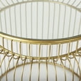 thumbnail image 4 of Mercana Shani Set Of 2 Round Gold Metal W/ Glass Accent Tables, 4 of 9