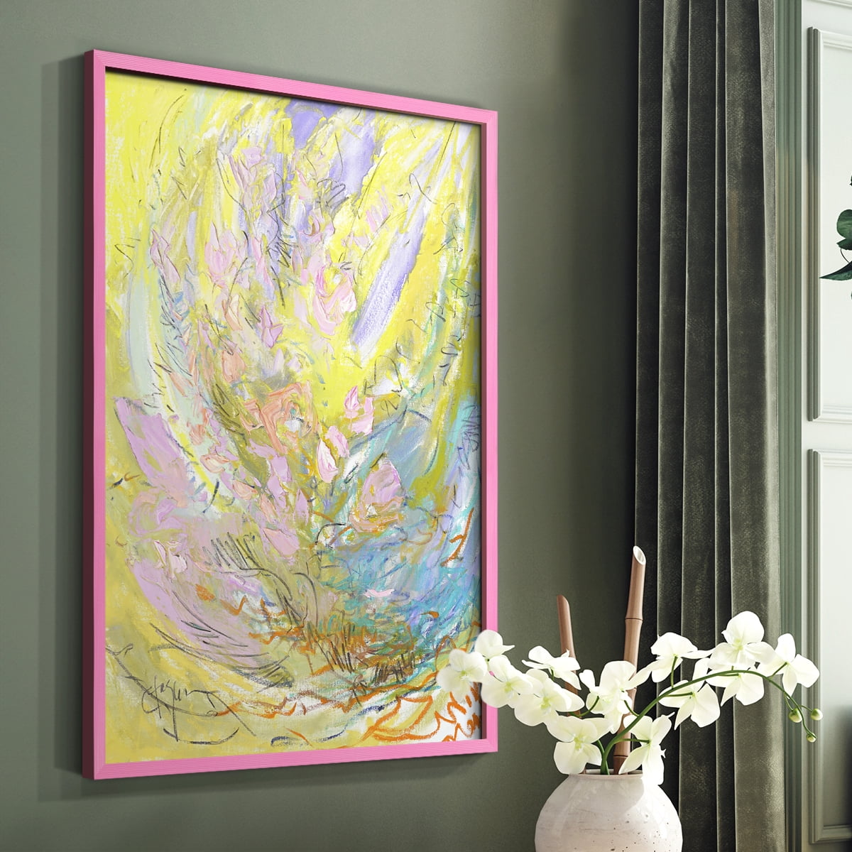 Approaching Equinox Framed Print in Pink Solid Wood Framed Print No Nail Hanging