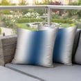 thumbnail image 5 of Pack of 2 Outdoor Pillow Covers 26x26 Inch Waterproof Lake Blue Grey White Throw Pillow Covers,Decorative Couch Pillow Shams Protectors Farmhouse Ombre Color Modern Patio Pillowcases Cushion Covers, 5 of 8