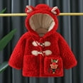 thumbnail image 1 of LOVZFMLL Vestes pour Filles Noël Manteau à Manches Longues pour Enfants Col Rond Bas à Manches Longues Peluche 2-3 Ans, 1 of 9