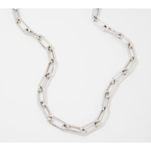 Silver Style Sterling Silver Paperclip Chain Necklace, 18"