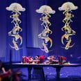 thumbnail image 4 of Glitter Iridescent Hanging Honeycomb Jellyfish Ornament DIY Paper Lantern Floating Rainbow Pendant Baby Shower Ocean Party Decoration, 4 of 6