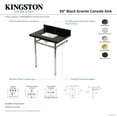 thumbnail image 4 of Kingston Brass KVPK30K8SQ7ST Dreyfuss 30" Black Granite Console Sink with Stainless Steel Legs (8-Inch, 3-Hole), Black Granite/Brushed Brass, 4 of 4