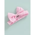 thumbnail image 5 of Franhais Newborn Baby Girls Summer Romper, Small Plaid Ruffled Flying Sleeves Elastic Waist Short Jumpsuit+Bow Headband, 5 of 9