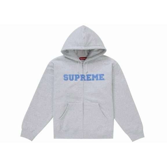 Supreme Men's Collegiate Applique Zip Up Hooded Sweatshirt Ash Grey, from StockX