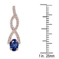 thumbnail image 4 of Mauli Jewels Engagement Necklace for Women 1.1 Carat Diamond And Oval Shape Created Sapphire Pendant 4 Prong-Setting 14K Rose Gold With 18'' Chain|Silver Chain, 4 of 7
