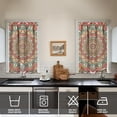 thumbnail image 2 of Artistic Spiritual Mandala Kitchen Curtains 2 Pack - 27.5Wx39L Inch Traditional Sacred Tribal Boho, Semi-Sheer Rod Pocket Window Treatment, 2 of 4