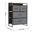 thumbnail image 5 of Emma + Oliver Nightstand with 4 Charcoal Fabric Drawers, Charging Station with 2 USB Ports/Power Outlet, Black Engineered Wood Top, Wood Handles, Metal Frame, 5 of 12