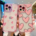 thumbnail image 3 of INS Style Love Heart Clear Phone case for iPhone 13 Pro Max 6.7 inches 5g Cute Side Small Pattern Compatible for Women Girls Soft Silicone Shockproof Cover Bumper, 3 of 5