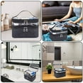thumbnail image 7 of Luxtrada Makeup Bags Double layer Travel Cosmetic Cases Make up Organizer Toiletry Bags (Black), 7 of 7