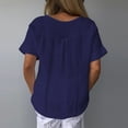 thumbnail image 3 of Fiudx Liquidación de Ofertas Flash Moda Mujer Manga Corta Flores Estampado Cuello En V Tops Camiseta Suelta Casual Blusa, 3 of 5