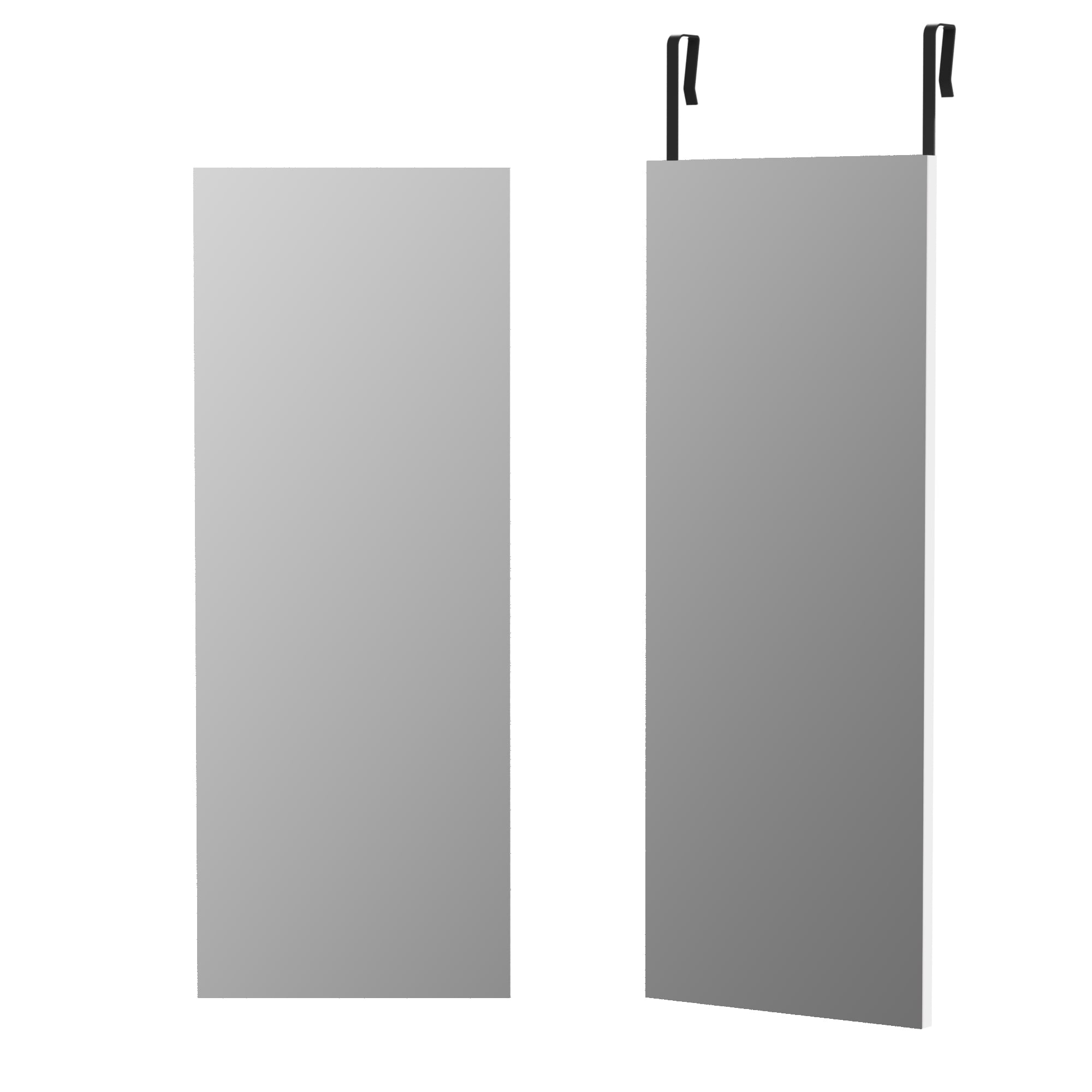 Door Mirror Full Length, 47"x 16" Full Body Over The Door Hanging Wall Mounted Mirror for Bedroom, Living Room, Cloakroom, Square White