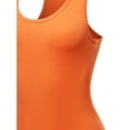 thumbnail image 4 of A2Y Women's Fashion Basic Premium Cotton Racerback Tank Body Suit Orange L, 4 of 5