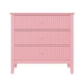 thumbnail image 3 of Heynemo 30" Large Dresser with 3 Drawers, Pink Modern Wood Nightstand for Bedroom, Living Room, Entryway or Office, 3 of 10