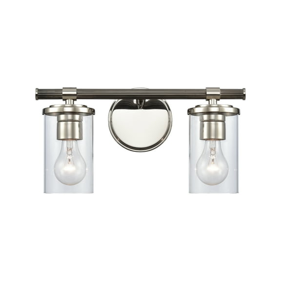 Elk Home 15-Inch Wide Burrow Vanity Light, Traditional-Polished Nickel