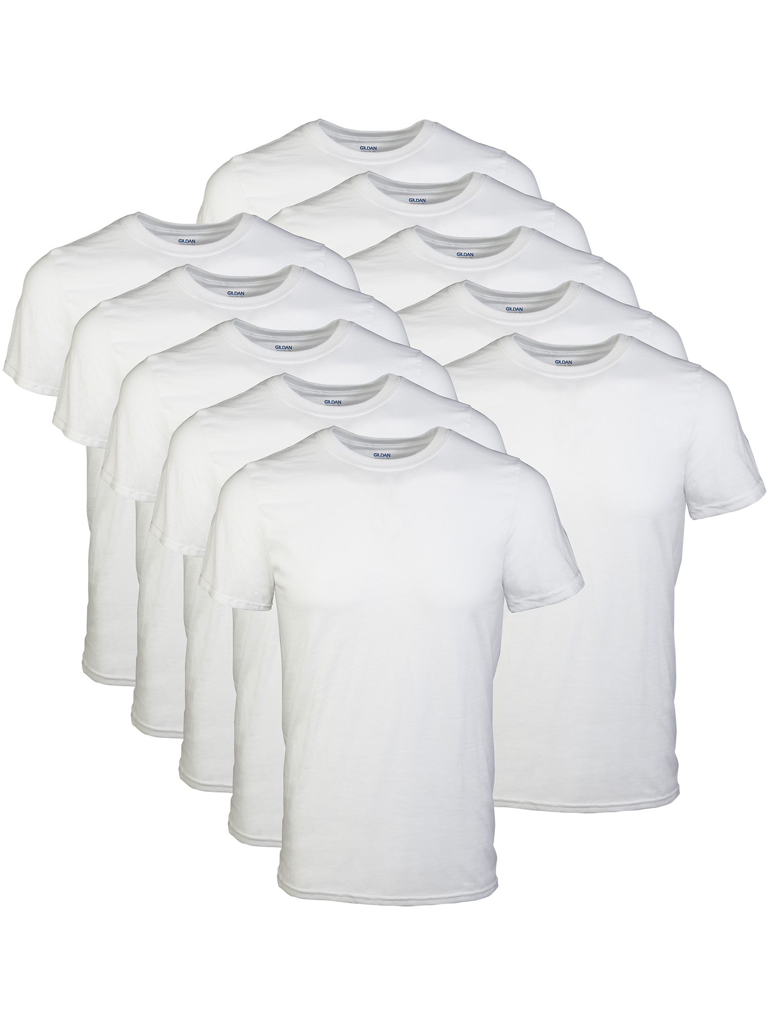 Gildan Men’s Tag Free, Crew T-shirts, White, 12-pack Now $26.99