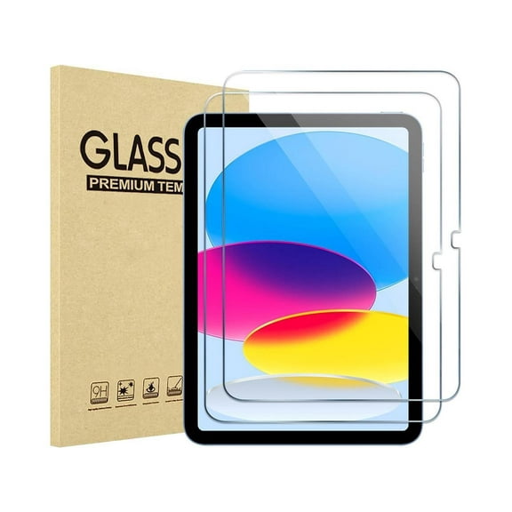 [2 Pack] Tempered Screen Protector For iPad 10.9 10th Generation 2022 Model A2696 A2757 A2777 Tempered Glass Film Protector, Face ID & Apple Pencil & Case Compatible