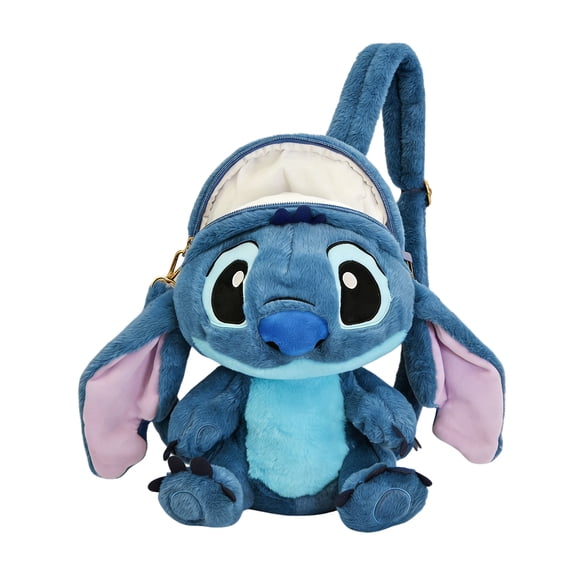 Blue Alien Plush Backpack - Convertible Crossbody & Dual Carry Bag with Adjustable Strap, Soft Stuffed Character Backpack