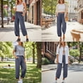 thumbnail image 5 of SUNBS Women Barrel Wide Leg Sweat Pants Soft Blend with Pockets Drawstring for Casual, 5 of 9