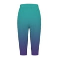 thumbnail image 5 of HBFAGFB Capris for Women Casual Gradient Print Drawstring Joggers with Pockets Daily Wear Sky Blue Size S, 5 of 5