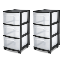 Sterilite 3 Drawer Cart Black Walmart Com