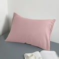 thumbnail image 4 of Japanese Style Pillowcase Washed Cotton Solid Color Bedding Cover Elegant Home Decor, Pink, 4 of 8