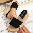 thumbnail image 6 of Pandaie Platform Wedges Sandals for Women Backless Slip on Open Toe Mules Summer Casual Beach Slides Walking Shoes Black Size 5.5, 6 of 8