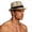 Khaki, variant on Men’s Geometric Triangle Jacquard Woven Fedora Hat, Foldable UV Protection Sun Cap for Summer Travels & Backyard Gatherings Khaki