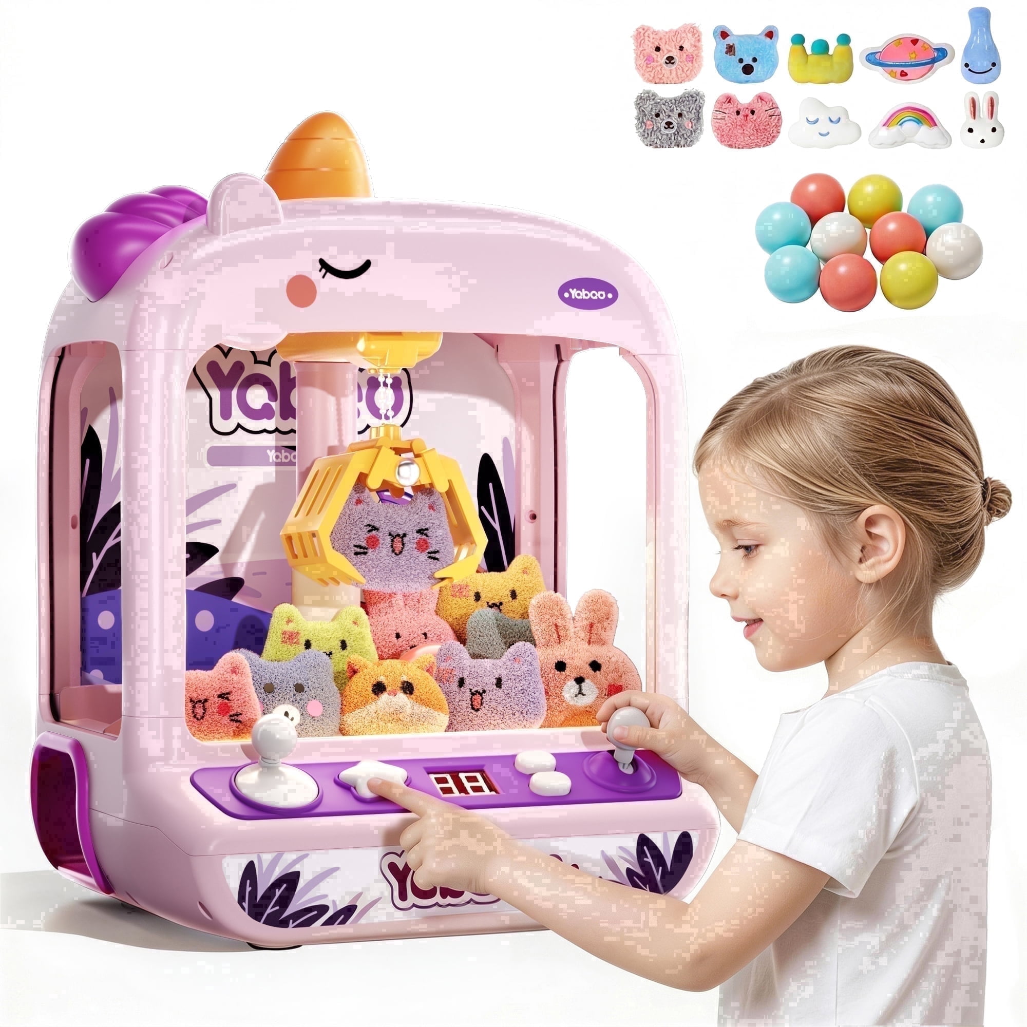 Gelomee Claw Machine for Kids, Mini Vending Machine Toys for Girls, Arcade with Light & Music for Boys, Christmas Birthday Gifts Toys Aged 3+ Year Old