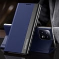 thumbnail image 2 of Thin Slim Flip Case for Xiaomi 13 with Stand, Business PU Leather Shockproof Protective Phone Cover Case for Xiaomi 13 CX Deep Blue, 2 of 11