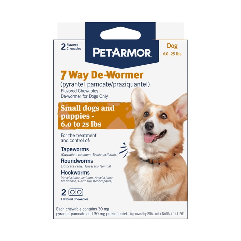tobacco for dog worms (2 pack) PETARMOR 7 Way De-Wormer for Puppies and Small Dogs